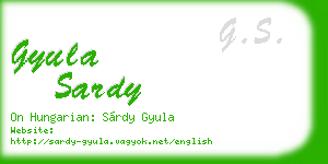 gyula sardy business card