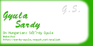 gyula sardy business card